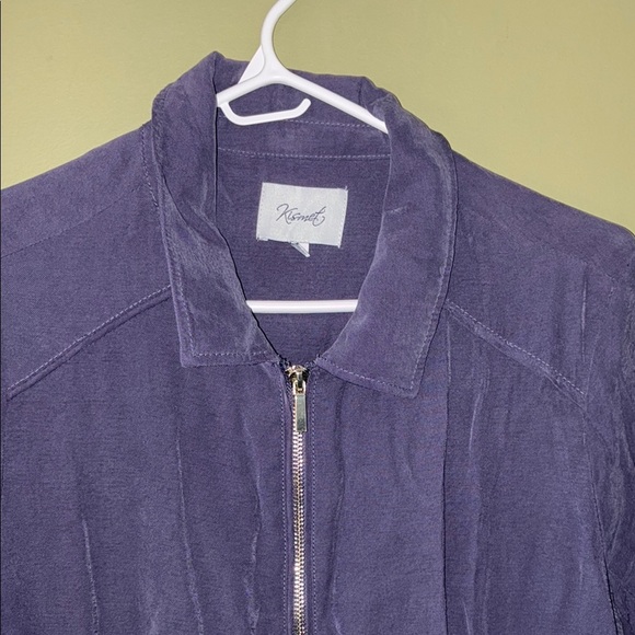 Kismet Utility Jacket Blue with Cinched Waist and Collared Neckline - Picture 3 of 15
